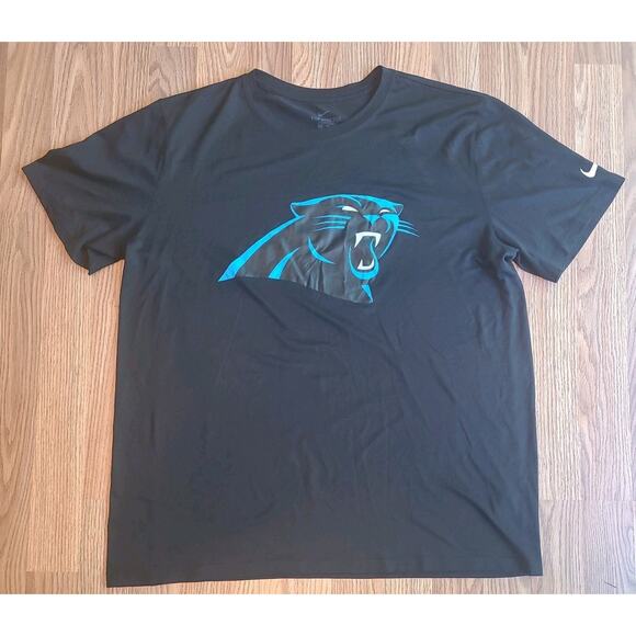 Nike Tee Carolina Panthers XL Adult Shirt Black Short Sleeve NFL Football - Picture 1 of 9
